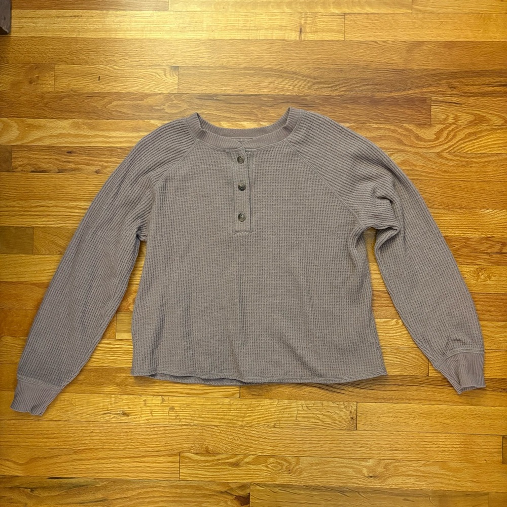 Taupe Thermal Button Top